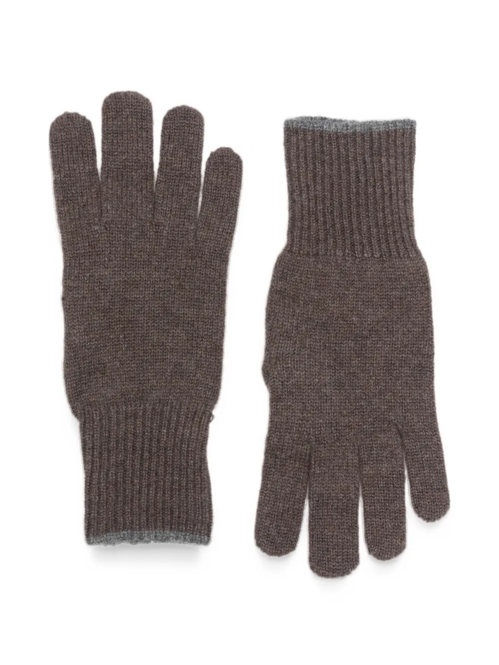 Brunello Cucinelli ribbed-knit gloves - Marrone