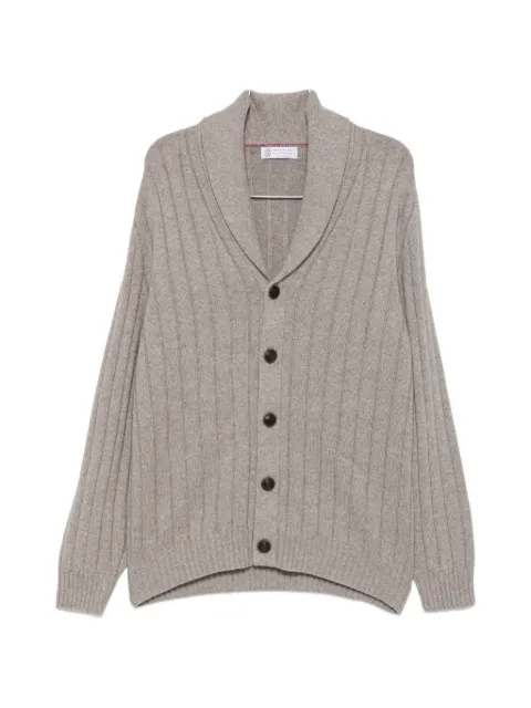 Brunello Cucinelli ribbed shawl-collar cardigan