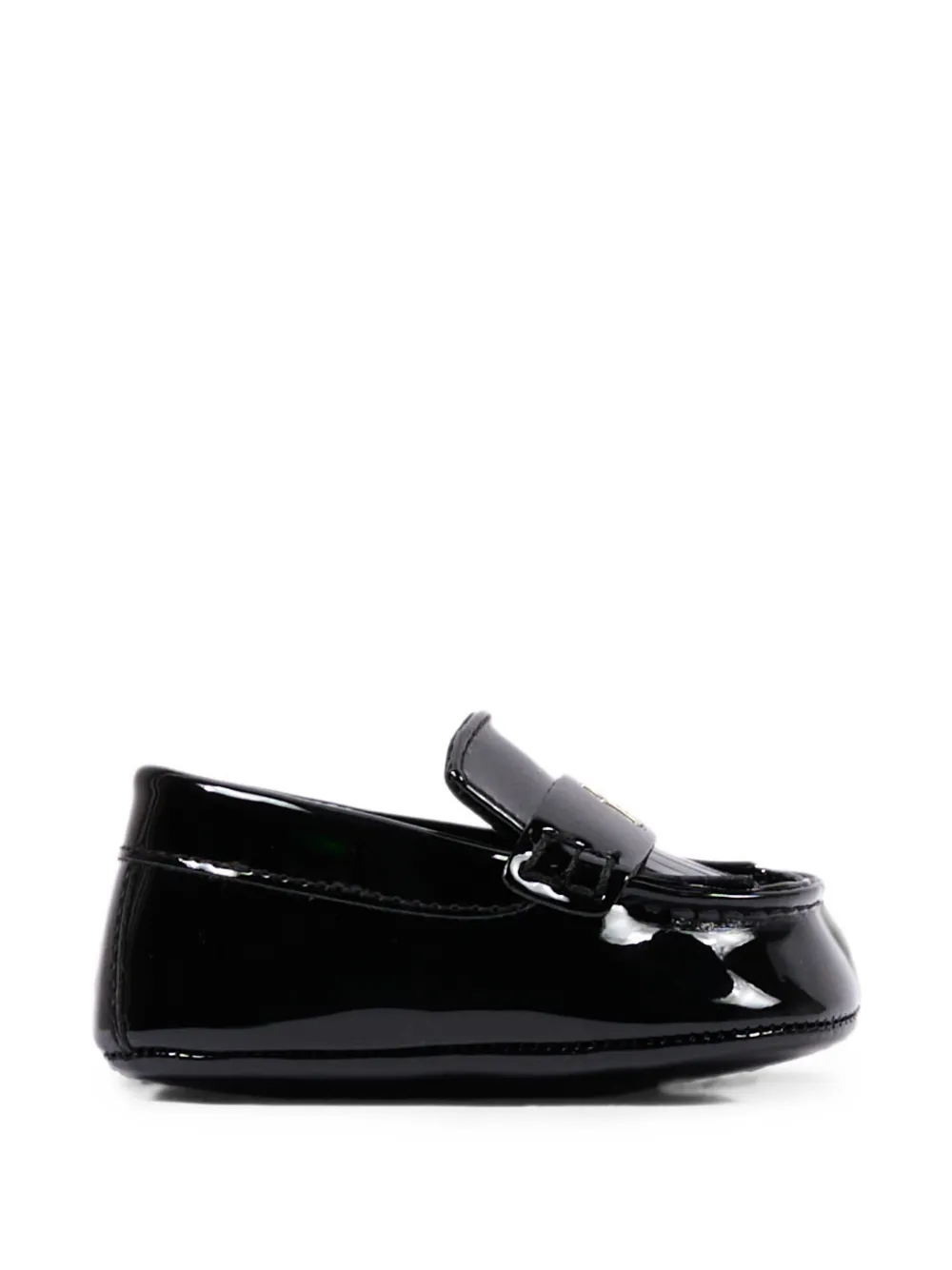 Tommy Hilfiger Junior patent-calf leather fringed loafers - Nero