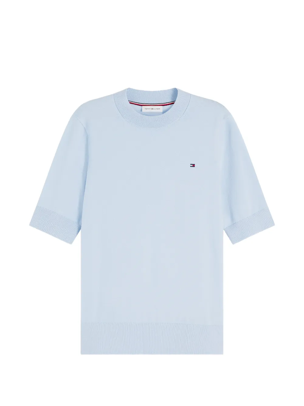 Tommy Hilfiger short-sleeve logo-embroidered top - Blau