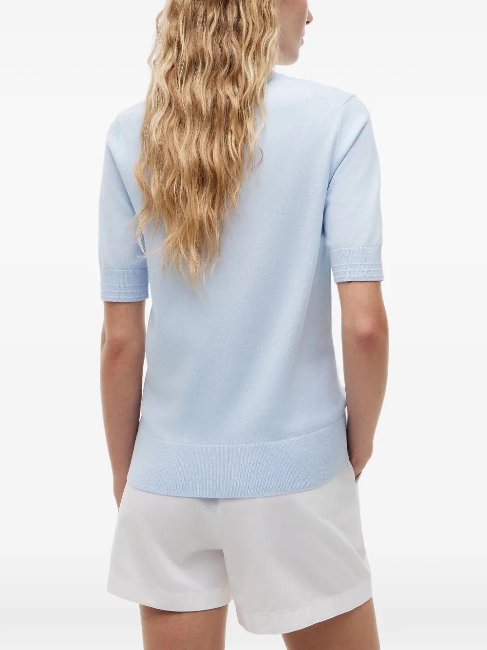 Tommy Hilfiger Top met geborduurd logo en korte mouwen Blauw