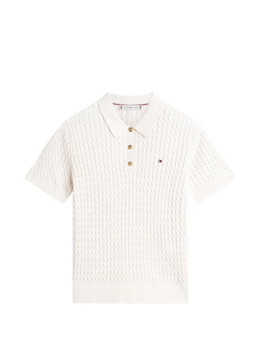 Tommy Hilfiger cable-knit polo shirt - Toni neutri