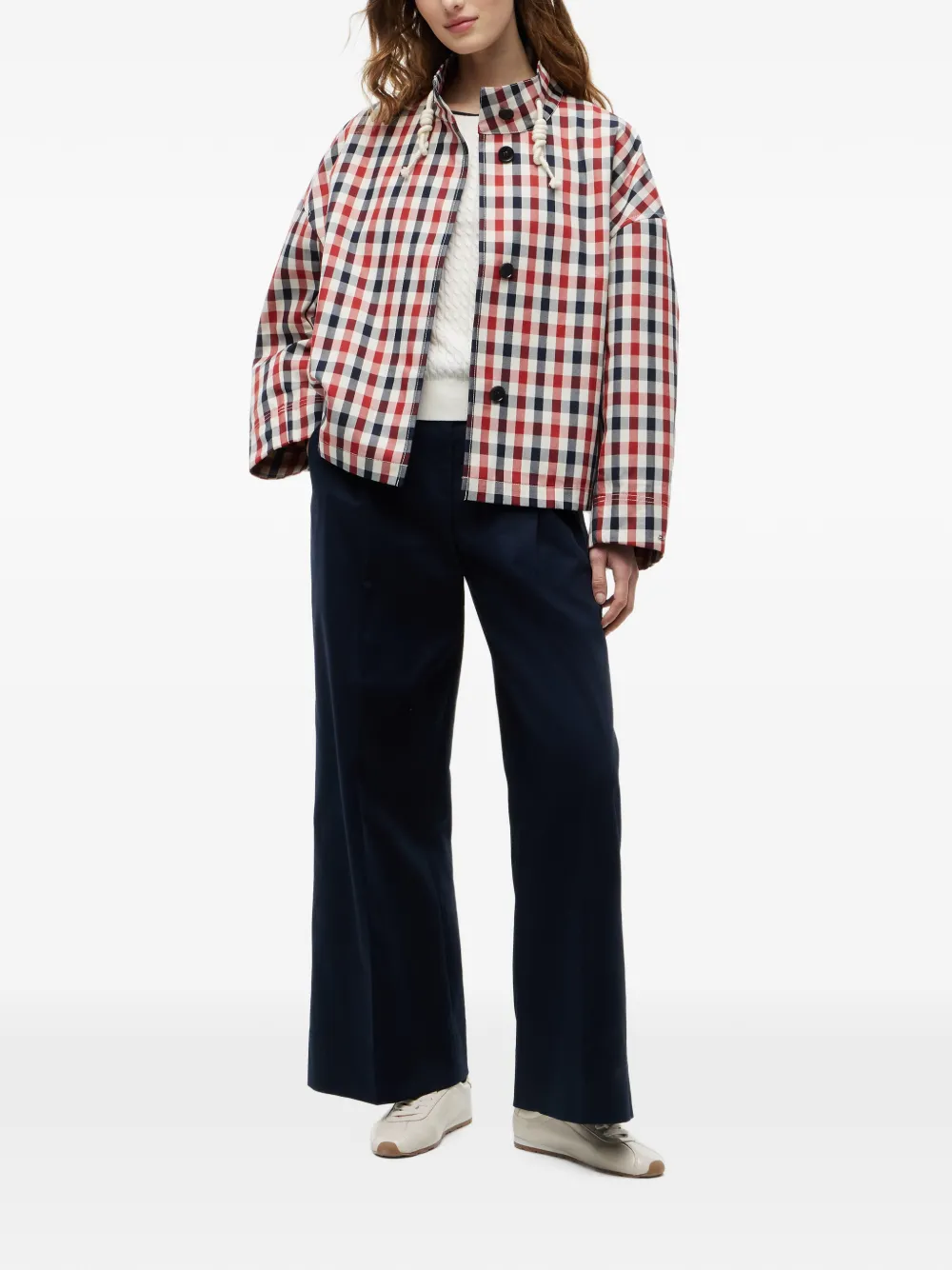 Tommy Hilfiger Jack met trekkoord en gingham ruit Wit