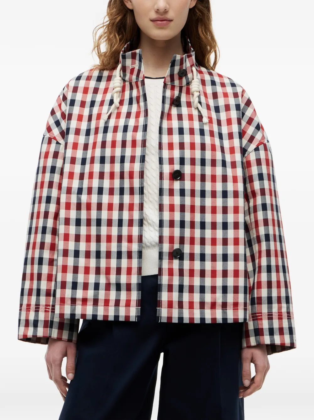 Tommy Hilfiger Jack met trekkoord en gingham ruit Wit