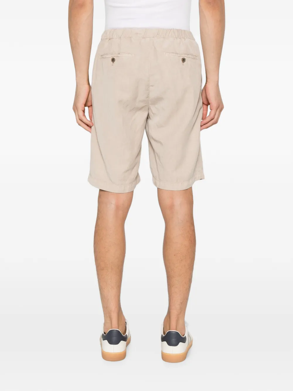 Myths Elastische shorts met ceintuur Beige