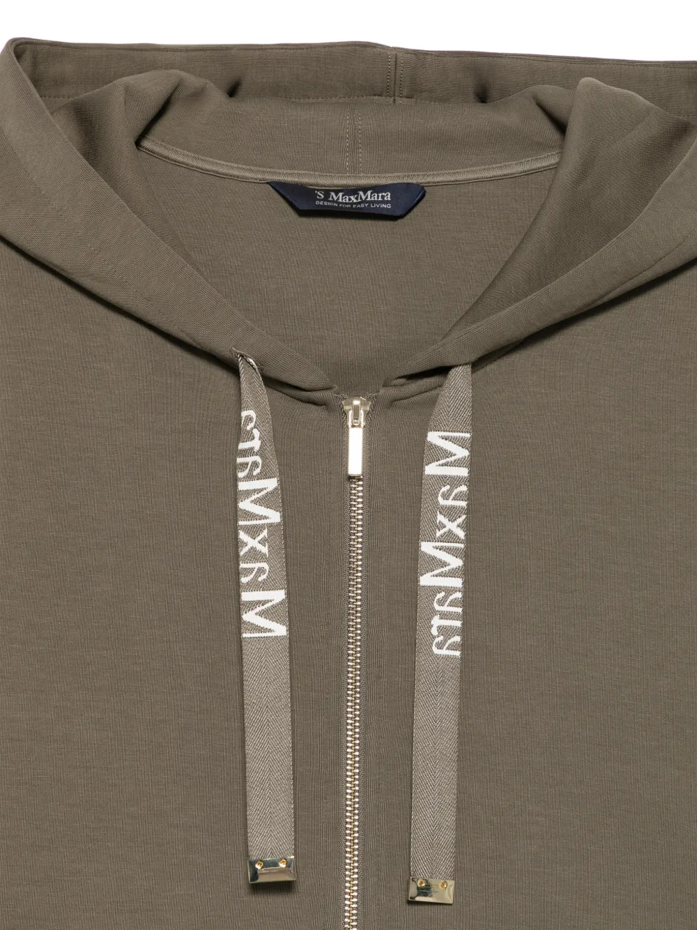 'S Max Mara Hoodie met logo-trekkoord en rits Bruin
