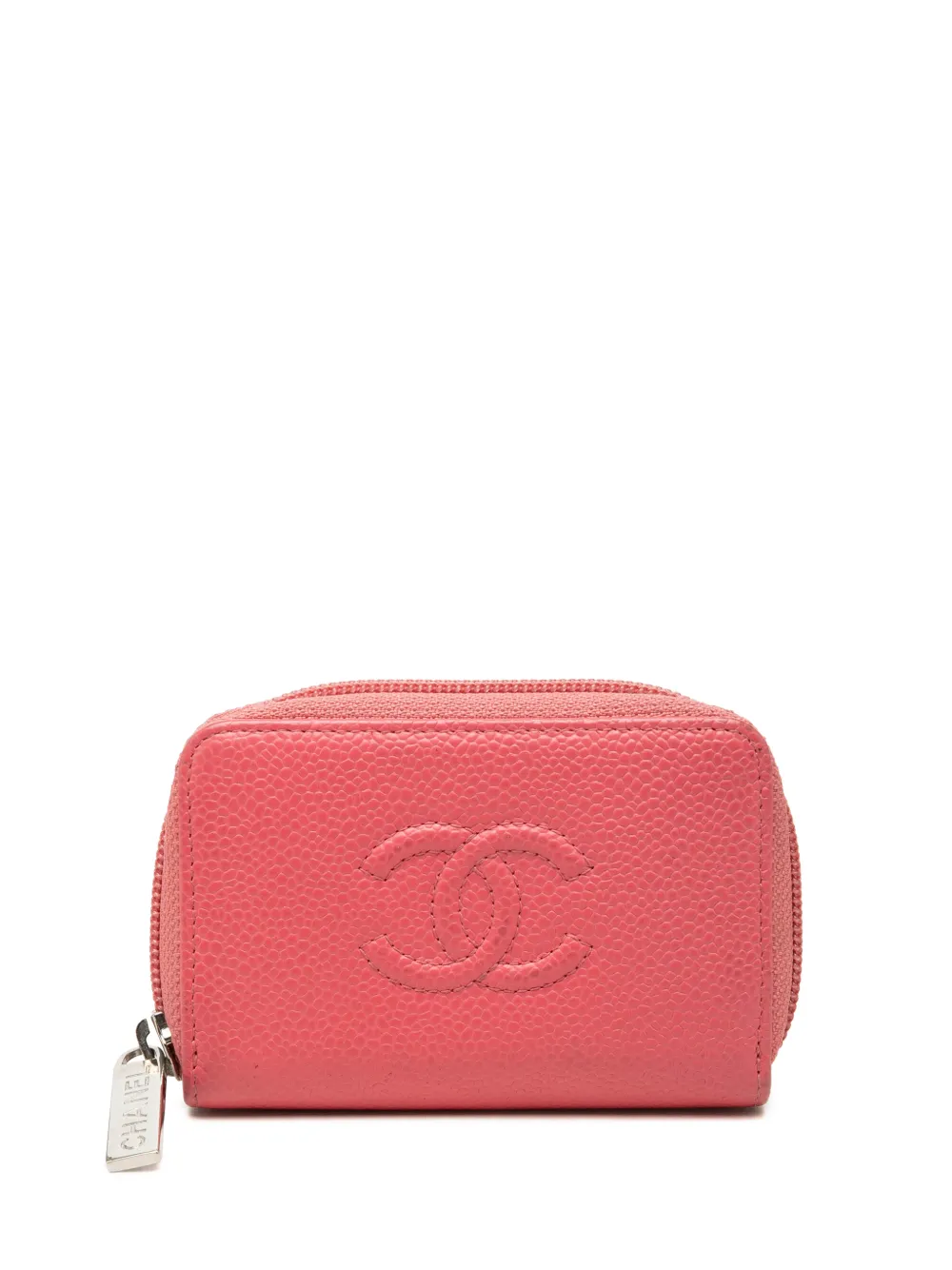 CHANEL Pre-Owned 2016-2017 CC Caviar Zip Around Purse coin pouch - Rosa