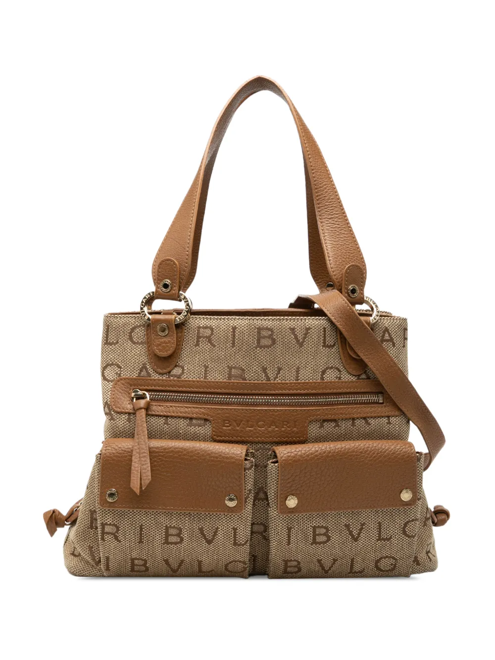 Bvlgari Pre-Owned 2000 Logomania Canvas satchel - Marrone