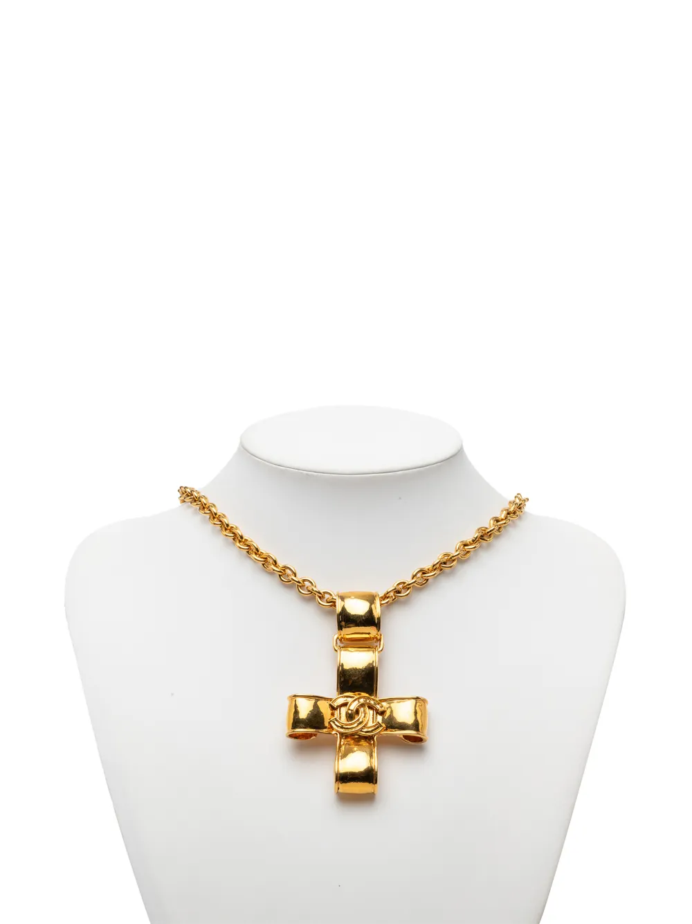 CHANEL Pre-Owned 1994 ココマーク ゴールドプレーテッド リボン
