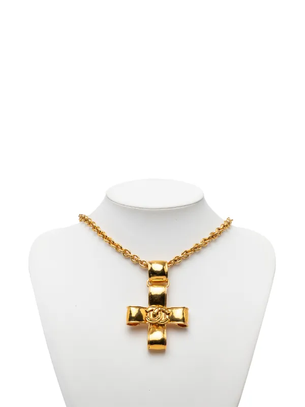 CHANEL Pre-Owned 1994 ココマーク ゴールドプレーテッド リボン