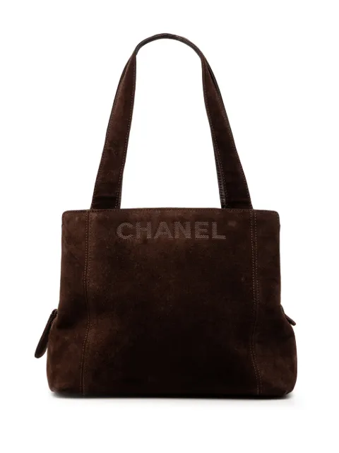 CHANEL Pre-Owned 1997-1999 Suede LAX Logo tote bag
