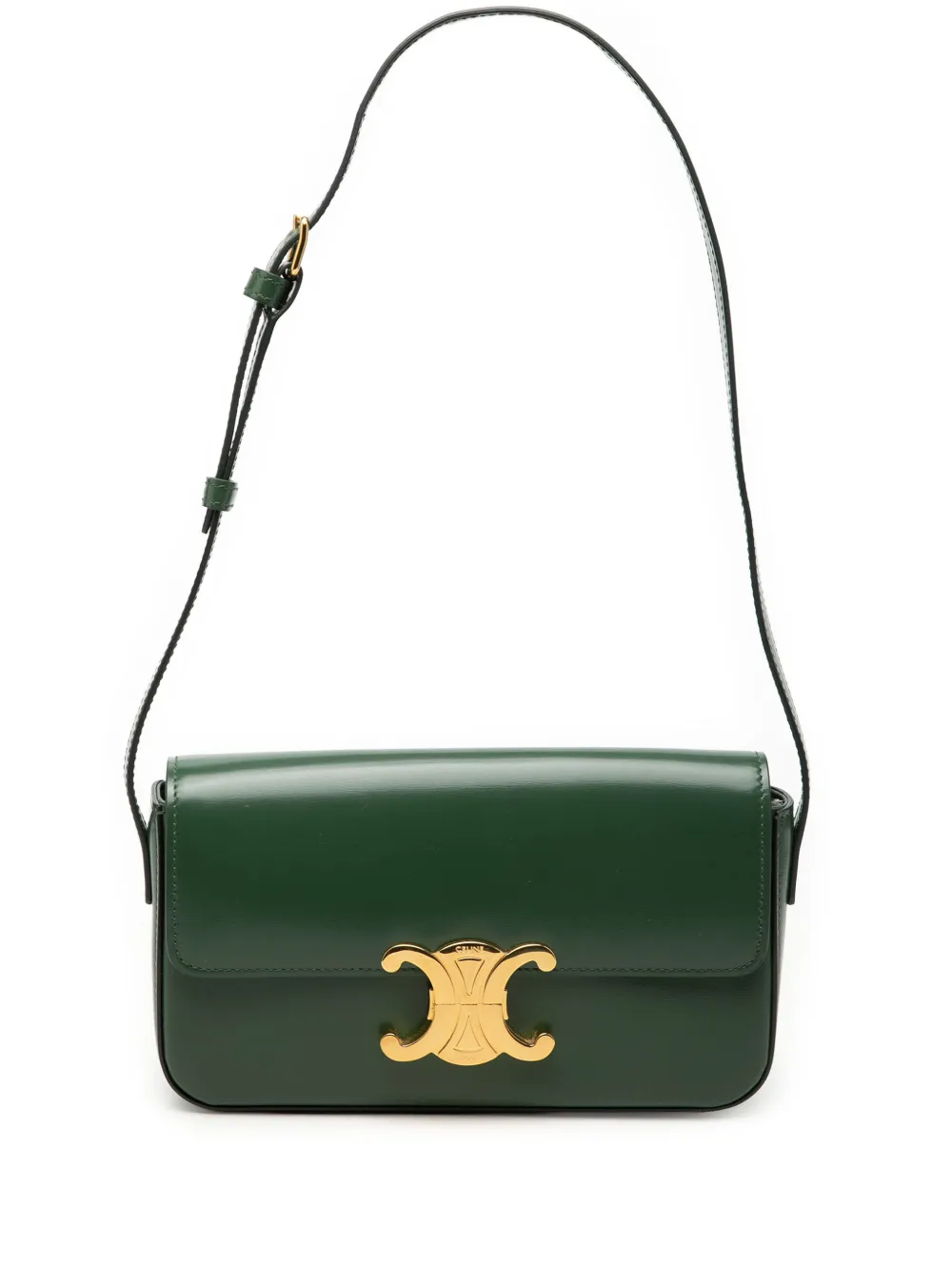 Celine Pre-Owned 2021 Shiny Calfskin Claude shoulder bag - Verde