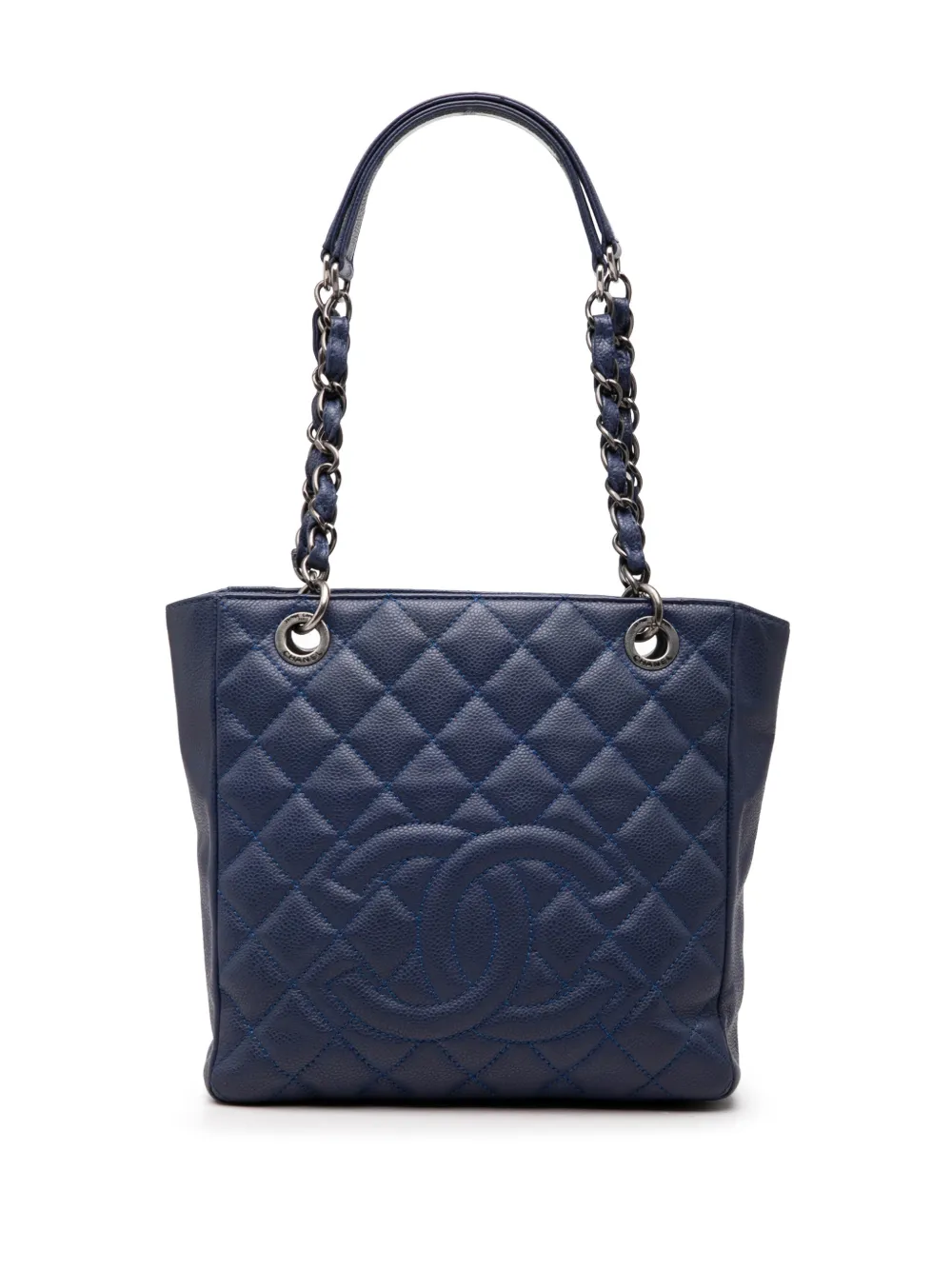 CHANEL Pre-Owned 2009-2010 Caviar Petite Shopping tote bag - Blu