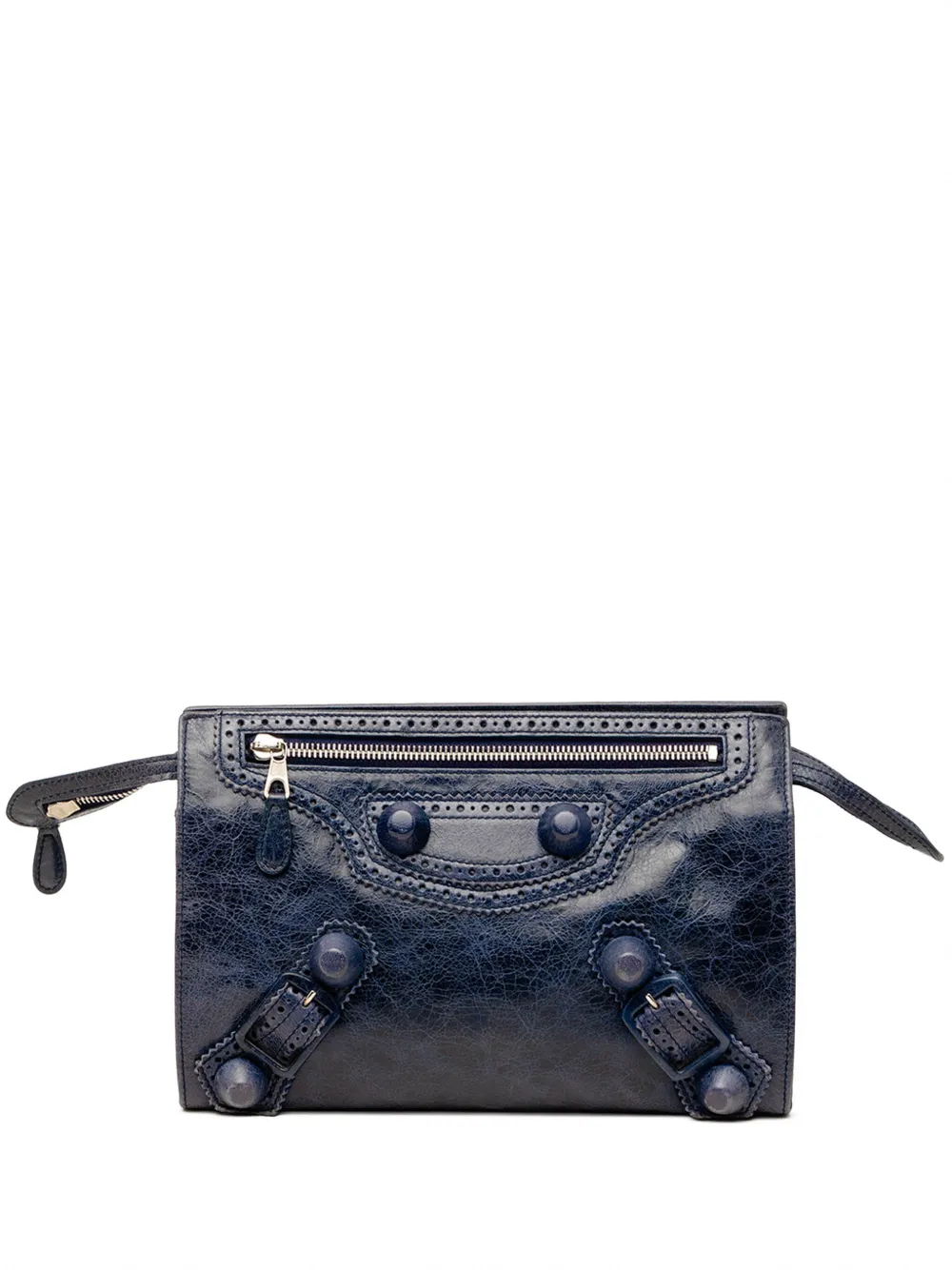 Balenciaga Pre-Owned 2005-2026 Lambskin Motocross Giant 21 Brogues Clutch pouch - Blu