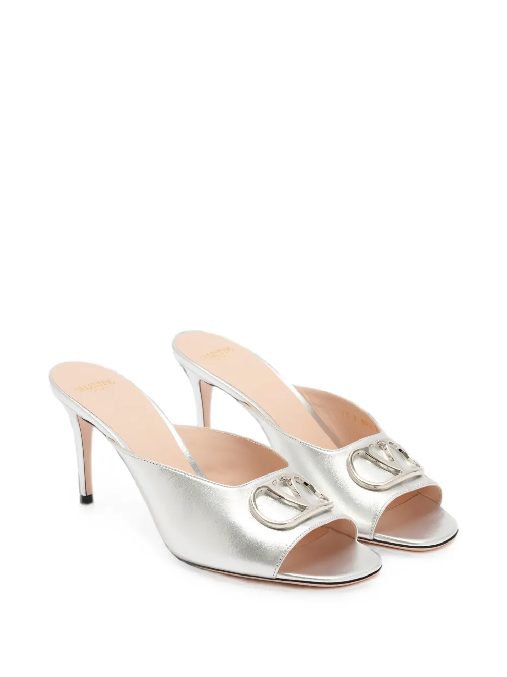 Valentino Garavani VLogo Signature leather sandals Zilver