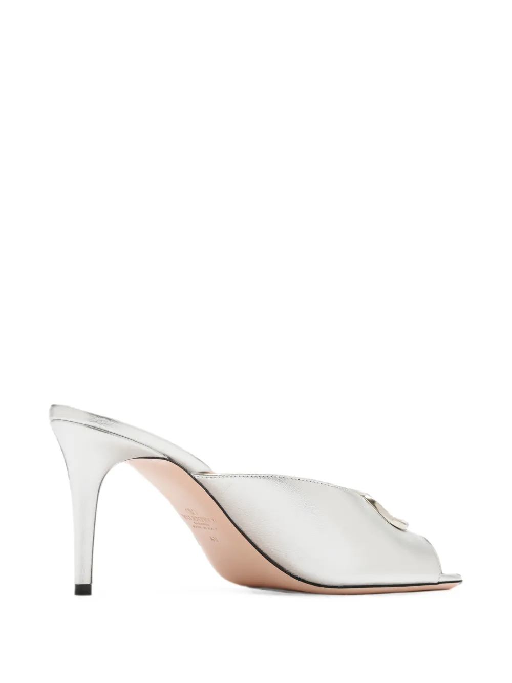 Valentino Garavani VLogo Signature leather sandals Zilver