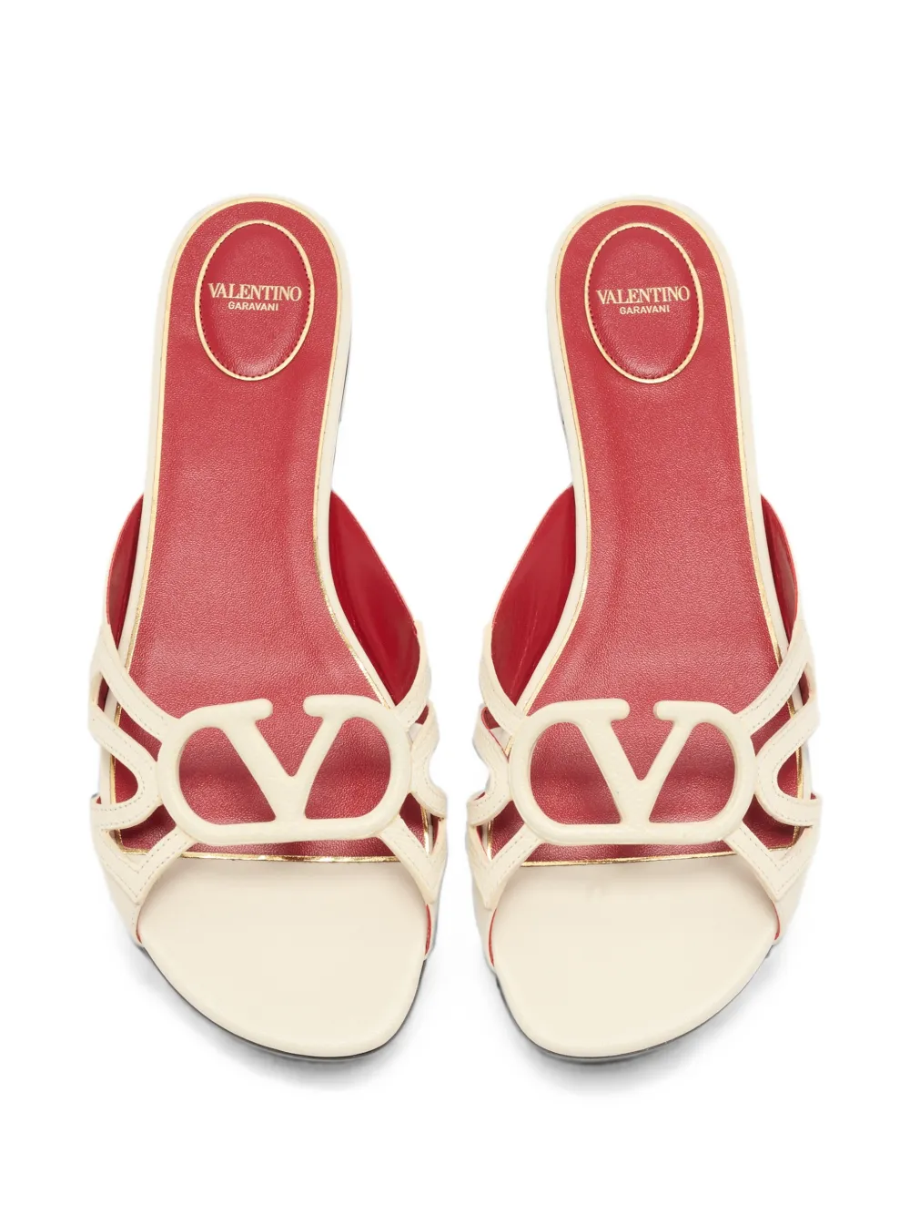 Valentino Garavani VLogo Signature cutout sandals Beige