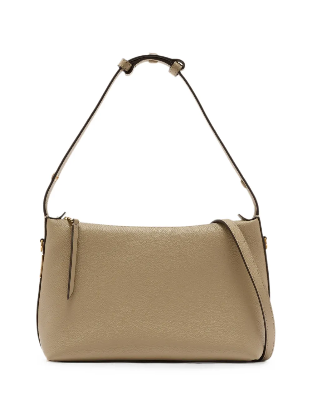 Tory Burch Kleine Mellow bewerkte schoudertas met logoplakkaat Beige