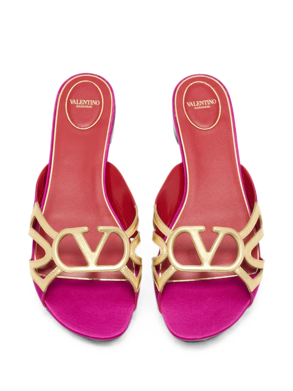 Valentino Garavani VLogo Signature cutout sandals Roze