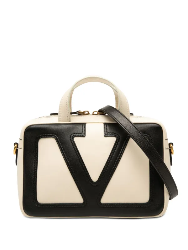 Valentino Garavani ヴァレンティノガラヴ アーニ Vロゴパール Valentino Garavani Pre-Owned 2021-2026 バイカラー ナッパ Vロゴ