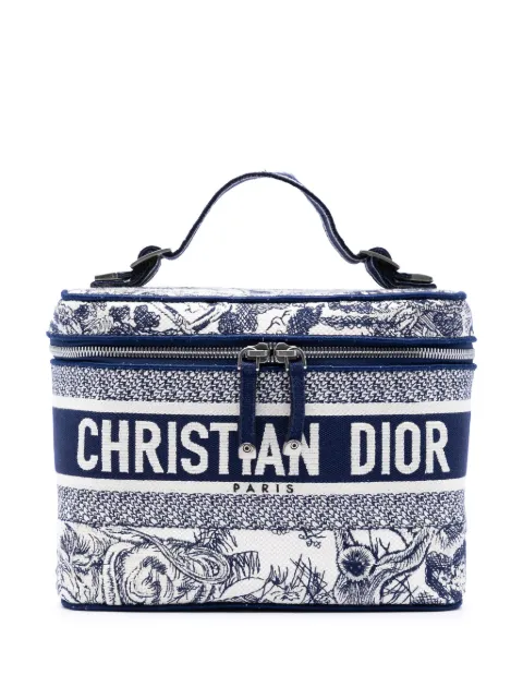 Christian Dior Pre-Owned 2020 Embroidered Canvas Toile De Jouy DiorTravel Case vanity bag