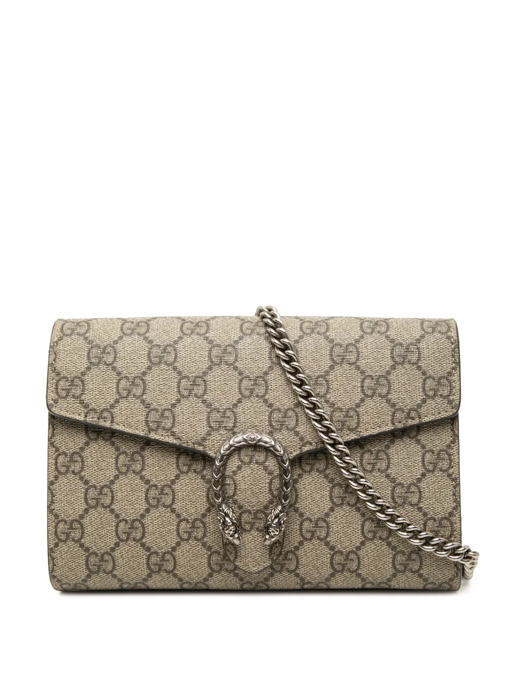 Gucci Pre-Owned 2016-2026 GG Supreme Dionysus Wallet on Chain crossbody bag - Toni neutri