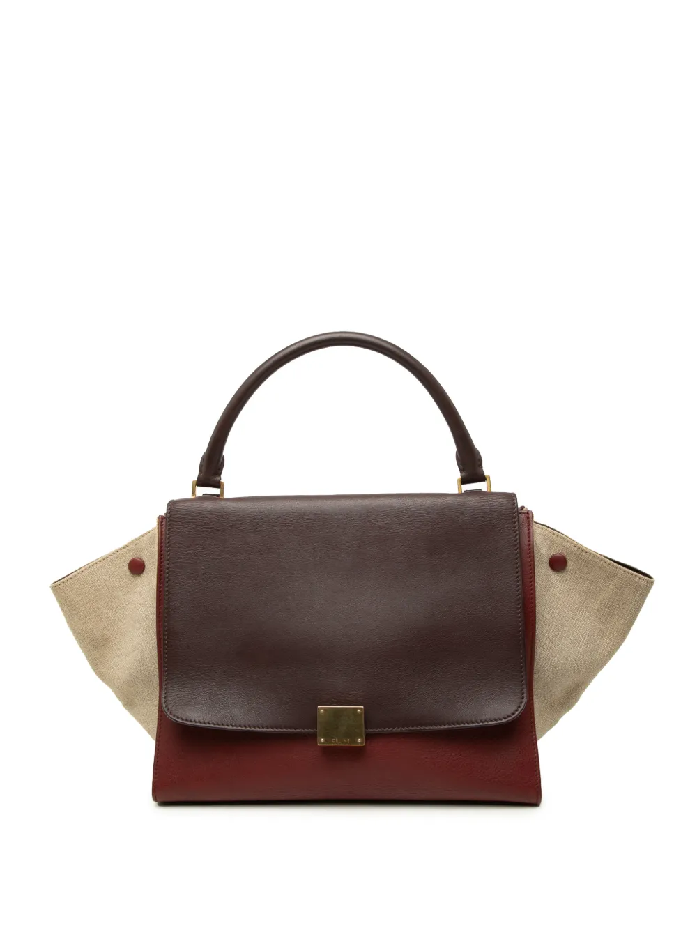 Celine Pre-Owned 2012 Medium Tricolor Leather Trapeze Satchel tote bag - Rosso