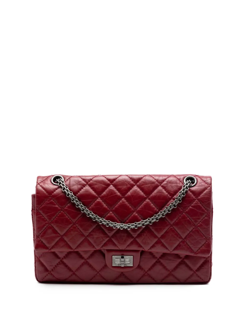 CHANEL Pre-Owned 2011 Quilted Aged Calfskin Reissue 2.55 Double Flap 226 shoulder bag - Rosso