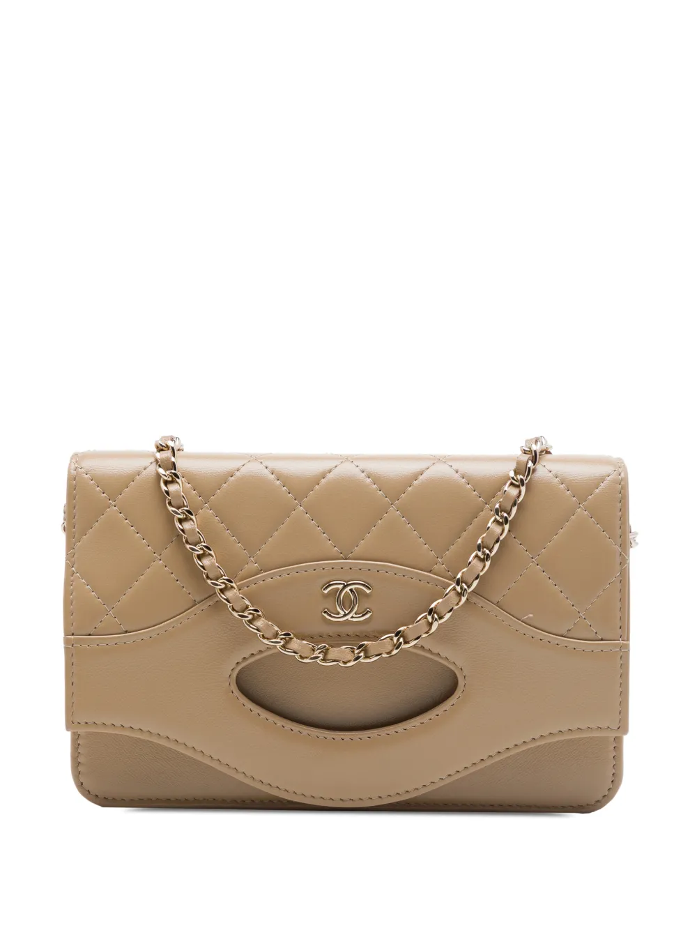 CHANEL Pre-Owned Borsa a tracolla Book in pelle di agnello trapuntata 2021-2026 - Marrone
