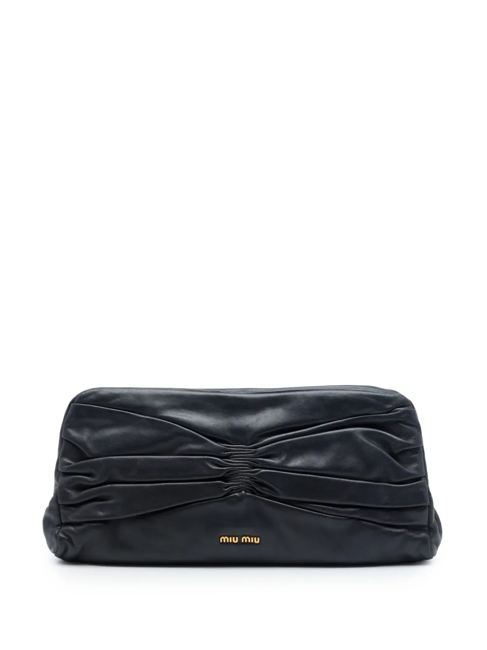 Miu Miu Pre-Owned 2010-2026 Pleated Nappa Frame clutch bag - Nero