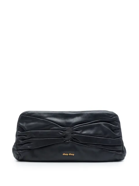 Miu Miu Pre-Owned bolso de mano de piel de napa con pliegues 2010-2026