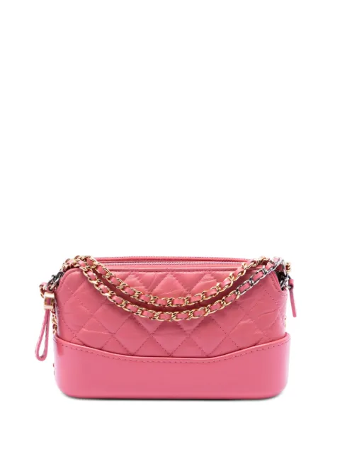 CHANEL Pre-Owned 2019 Quilted Aged Calfskin Gabrielle Double Zip Clutch with Chain crossbody bag