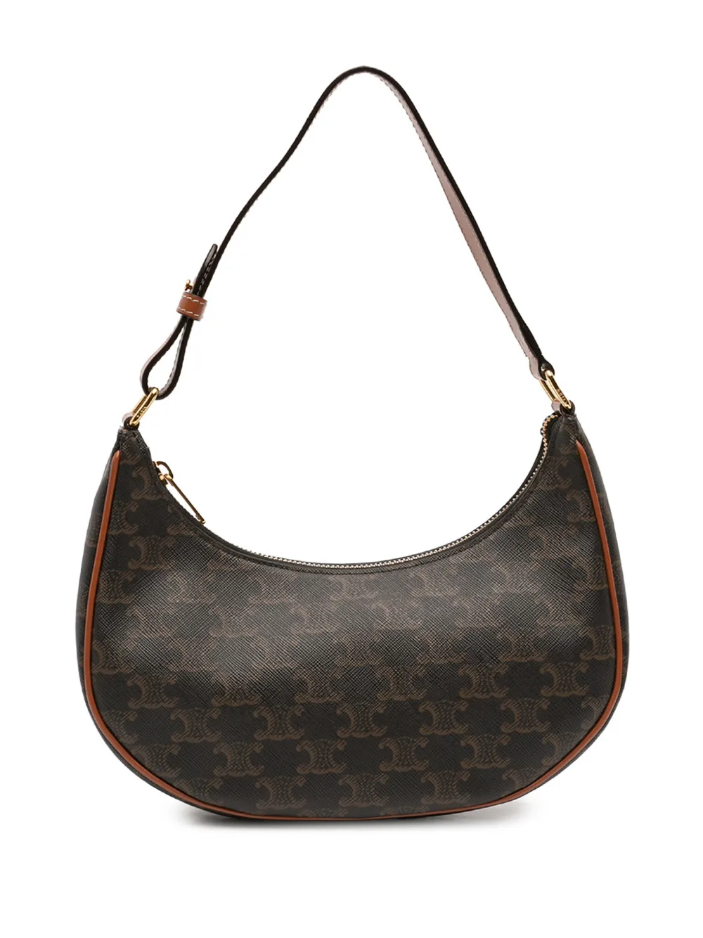 Celine Pre-Owned 2022 Triomphe Coated Canvas Ava shoulder bag - Marrone