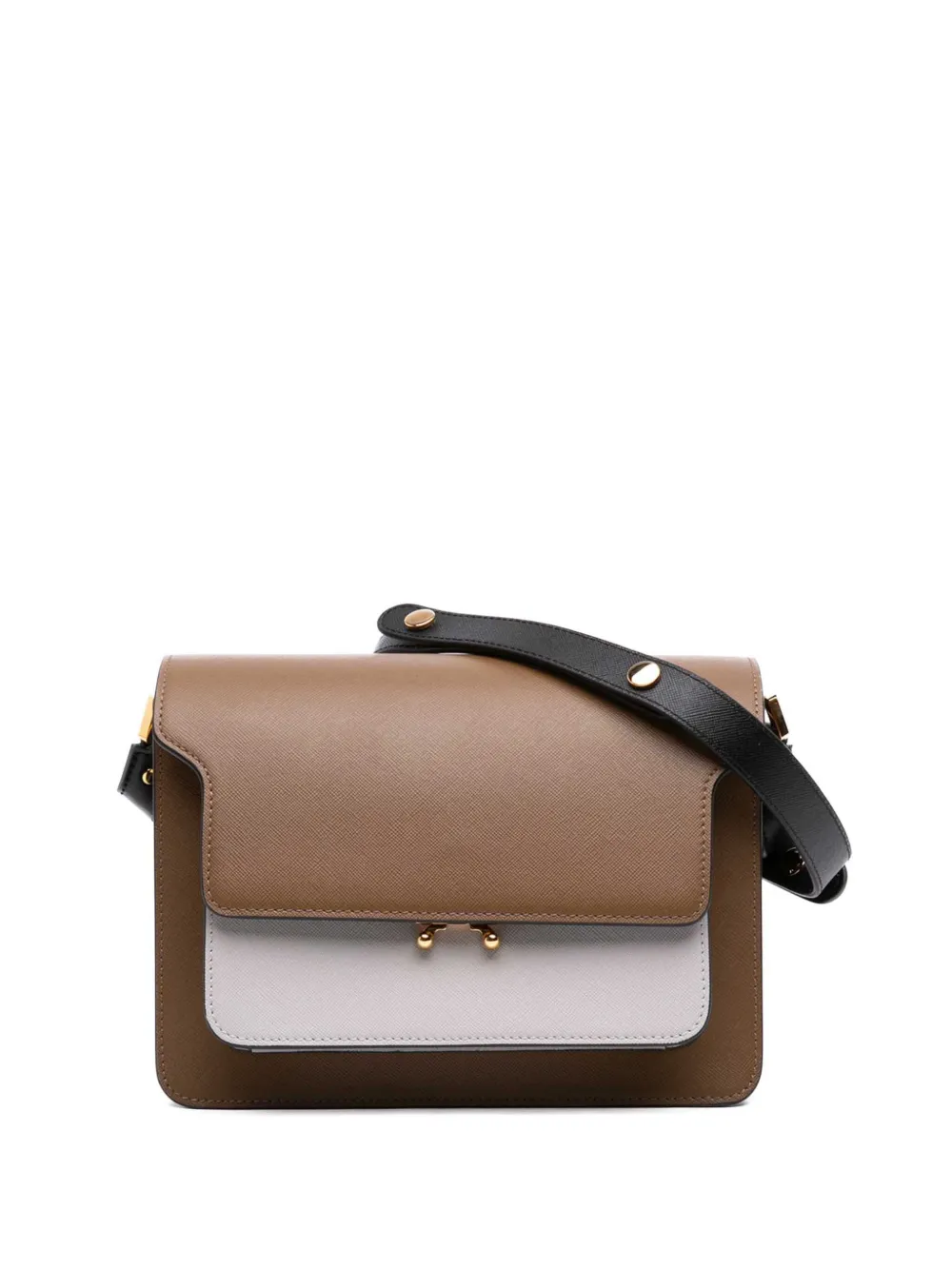 Marni Pre-Owned 2013-2026 Tricolor Leather Trunk crossbody bag - Marrone