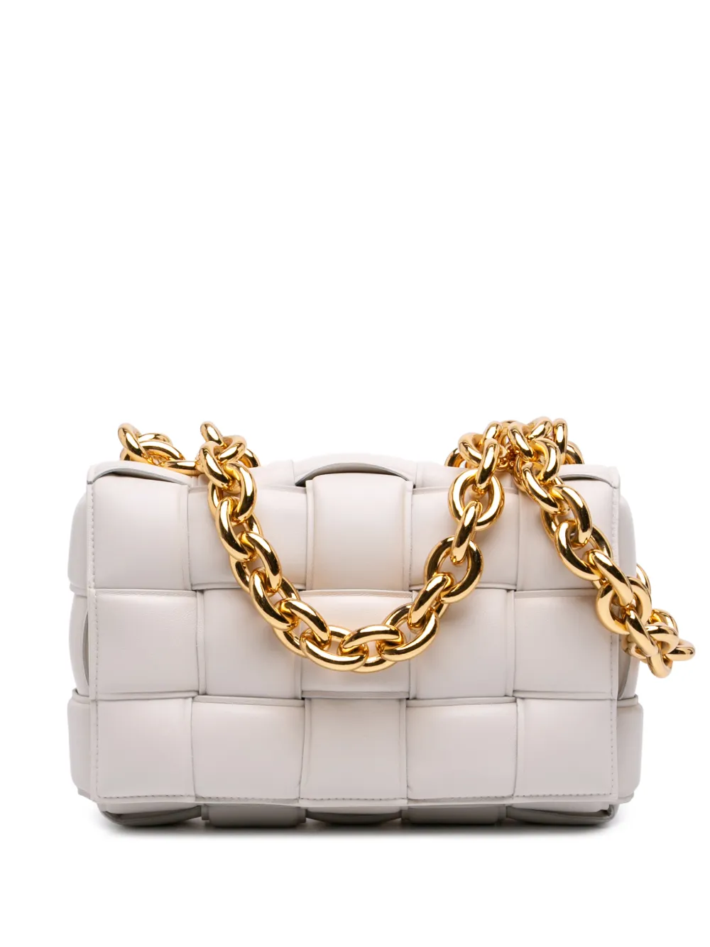 Bottega Veneta Pre-Owned 2012-2026 Nappa Intrecciato Padded Chain Cassette satchel - Bianco
