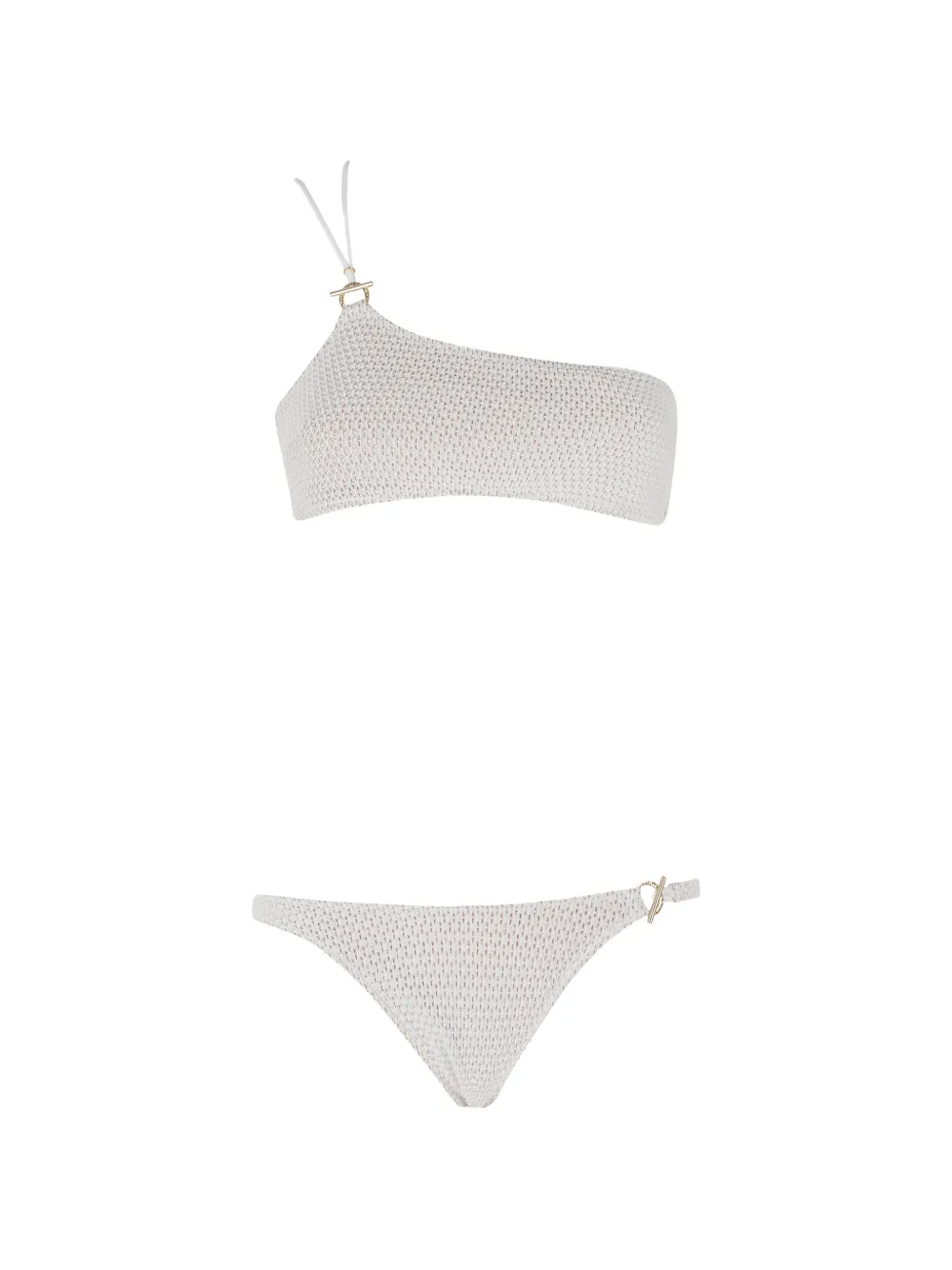 Pin Up Stars crochet-knit one-shoulder bikini - Bianco