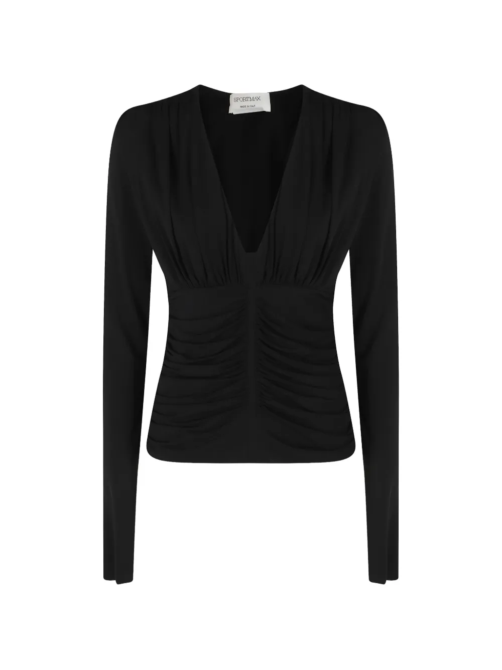 Sportmax ruched V-neck top - Nero