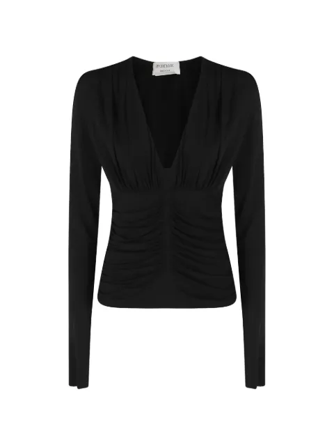 Sportmax top fruncido con cuello en V