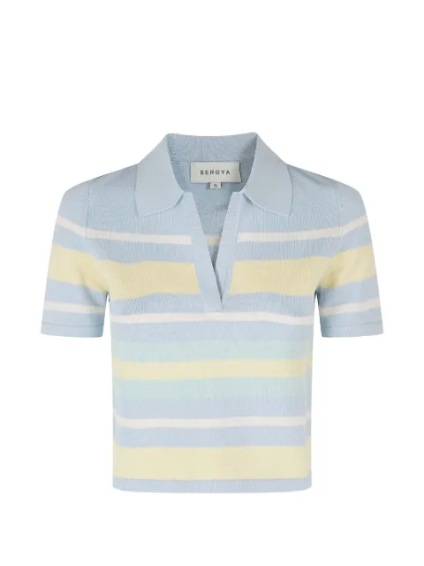 SEROYA Panie striped polo shirt