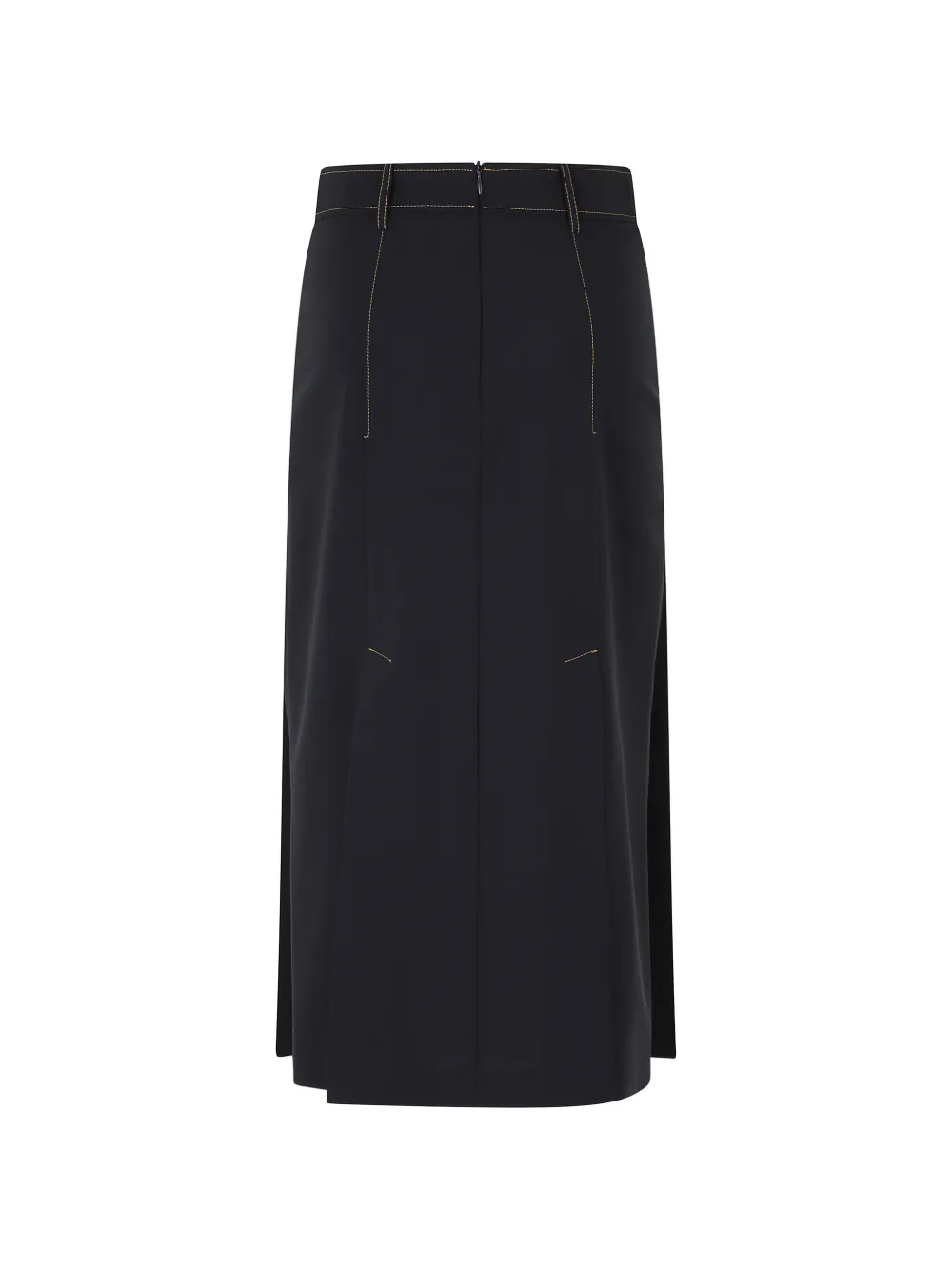 Semicouture Janette contrast-stitch pleated midi skirt - Blu