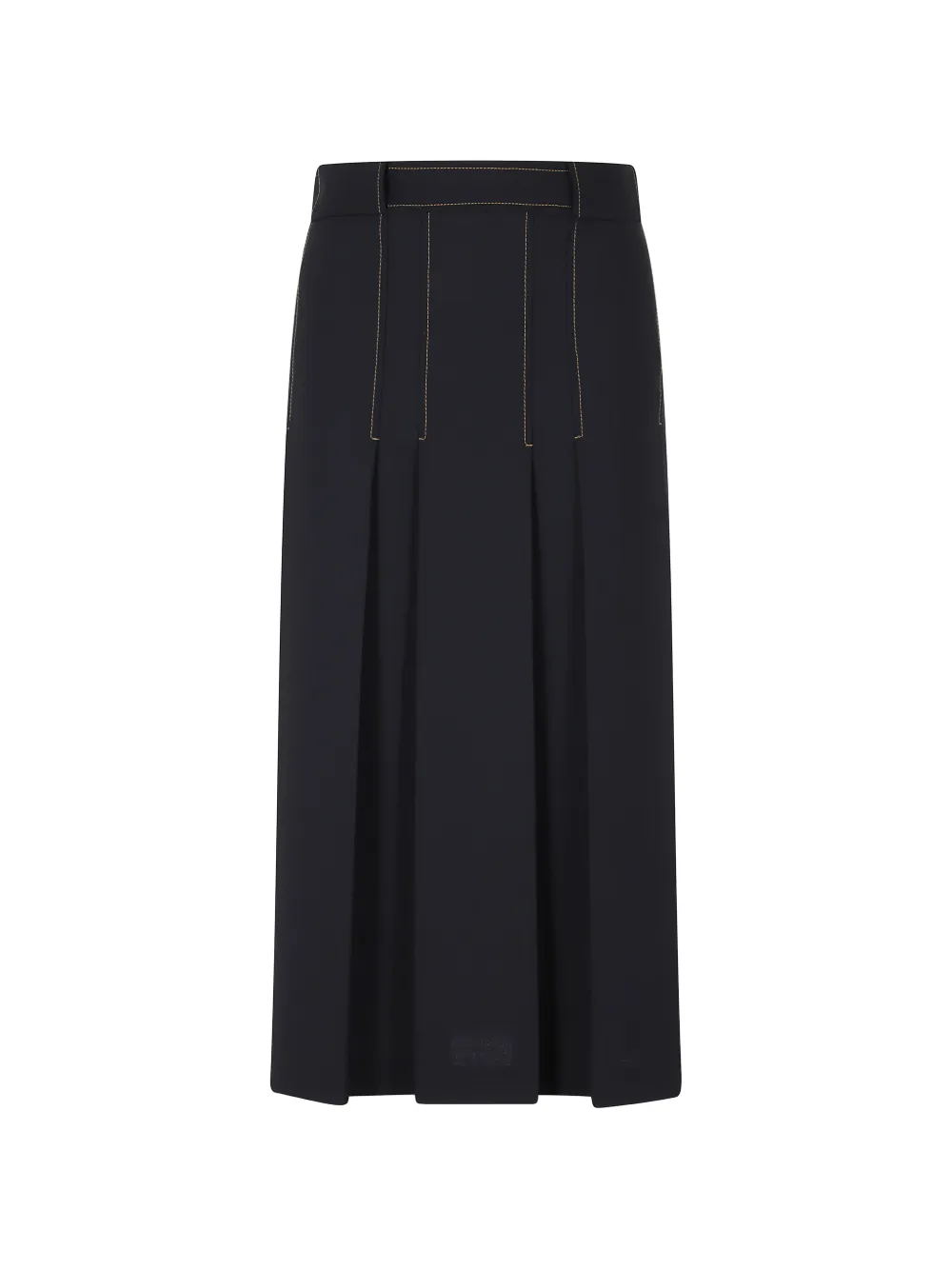 Semicouture Janette midi-plooirok met contrasterende stiksels Blauw