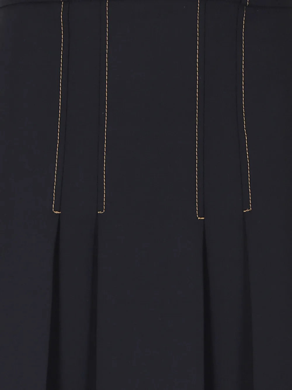 Semicouture Janette midi-plooirok met contrasterende stiksels Blauw