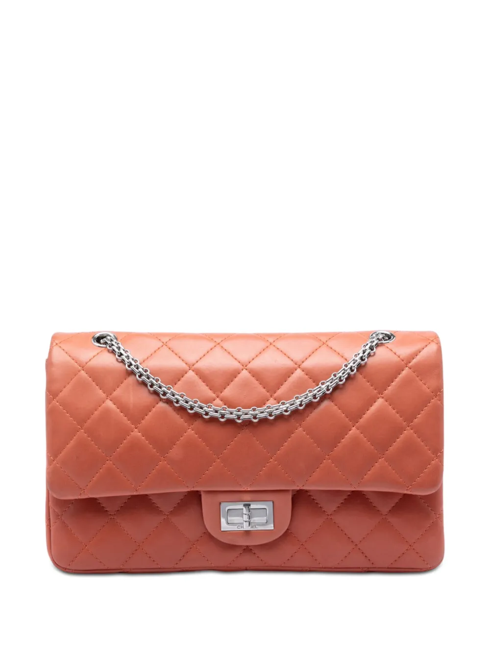 CHANEL Pre-Owned 2010-2011 Quilted Lambskin Reissue 2.55 Double Flap 227 shoulder bag - Arancione