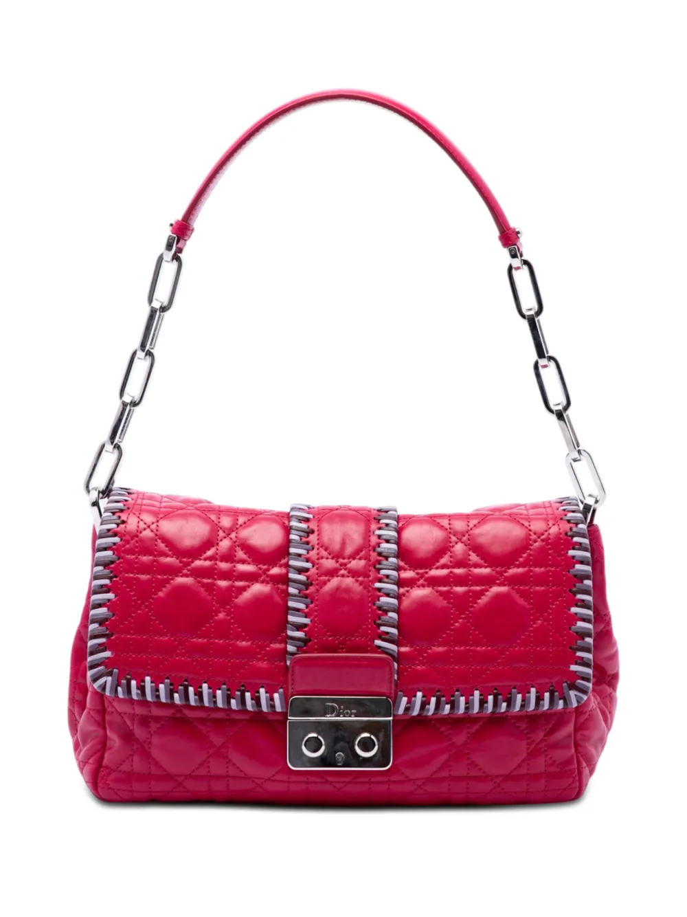 Christian Dior Pre-Owned 2011 Lambskin Cannage New Lock Whipstitch Chain Flap shoulder bag - Rosa