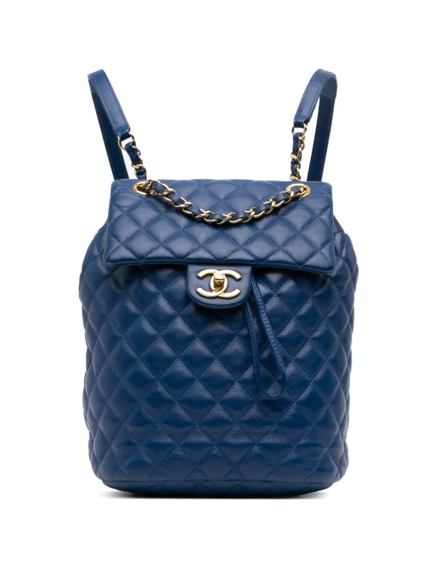 chanel small leather backpack Caviar Quilted CC Day Black Front flap with CC turn CHANEL CHANEL22 Backpack GreenAS3859 Shiny
