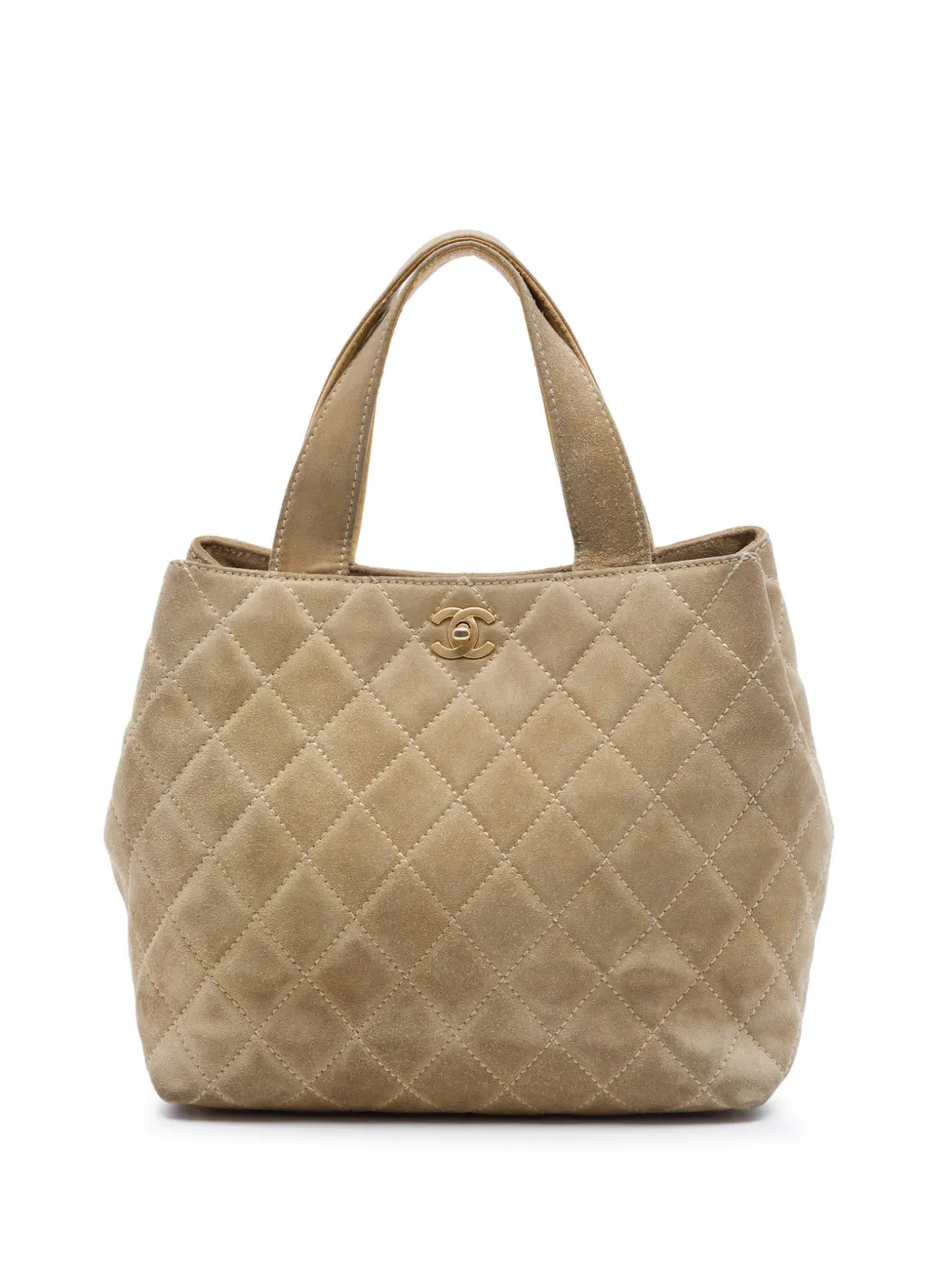 CHANEL Pre-Owned 2002-2003 Mini CC Quilted Suede Shopping Tote satchel - Toni neutri