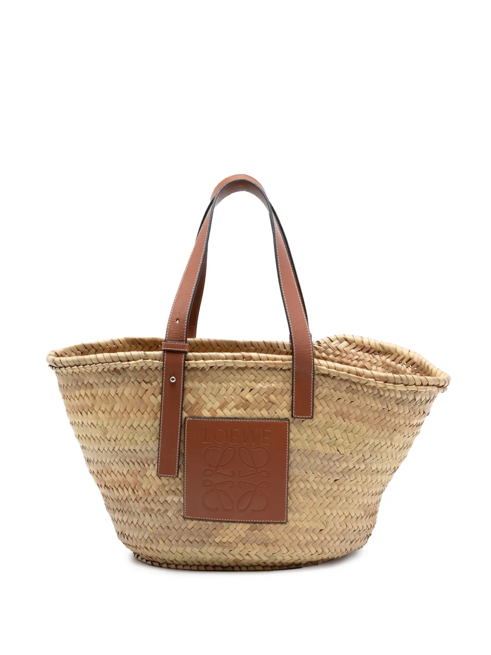 Loewe Pre-Owned 2018 Medium Raffia Anagram Basket tote bag - Toni neutri