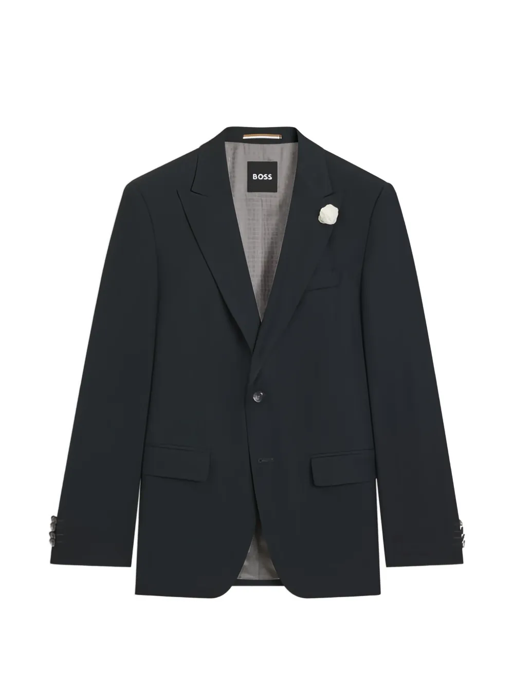 BOSS mélange peak-lapel jacket - Grün