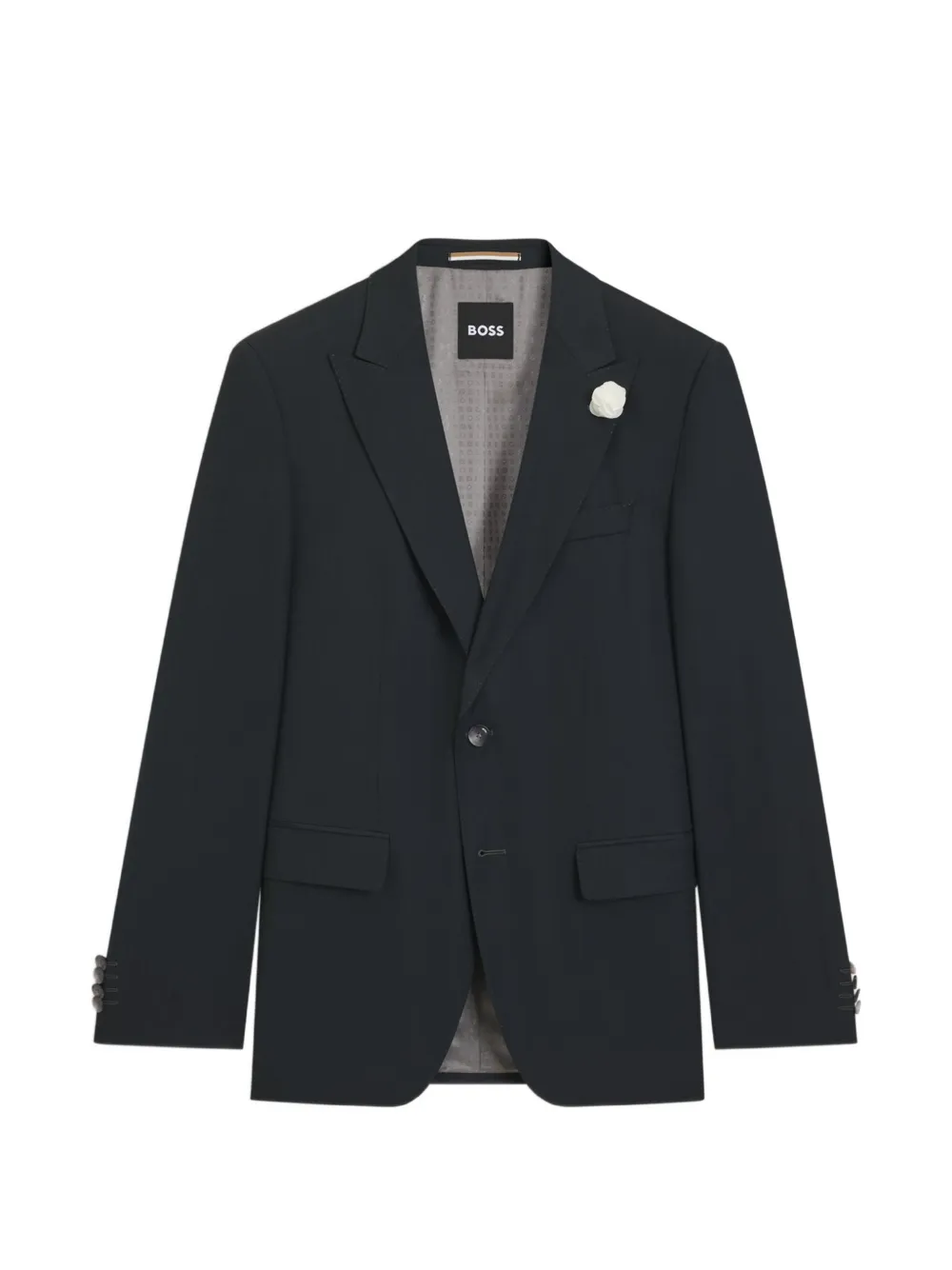 BOSS mélange peak-lapel jacket - Grün