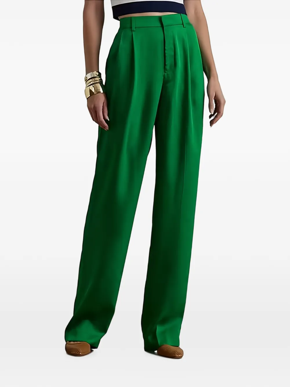 Lauren Ralph Lauren pleated tailored trousers - Verde